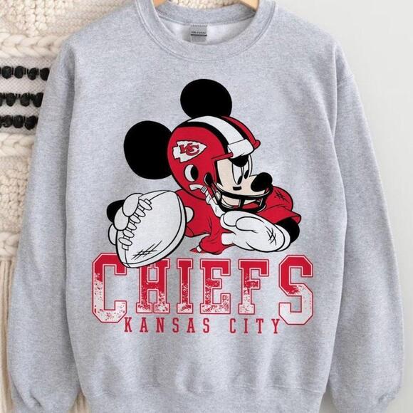Linda T Other - Chiefs Kansas City Chiefs Mickey Football Sweatshirt Shirt Ash Grey Tee
